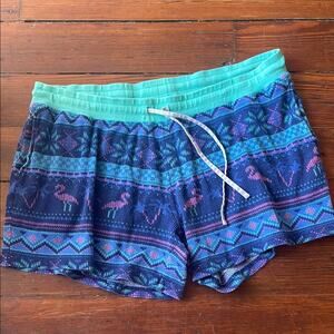 Chubbies 5.5” thermal knit Henley flamingo print elastic pull on shorts sz 2XL
